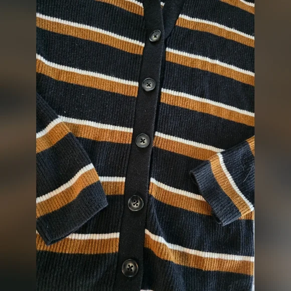 Sanctuary Your Love Striped Button Ribbed Cardigan Sweater Top - Picture 7 of 9